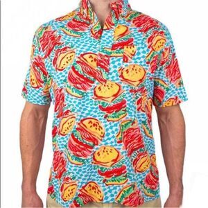 Chubbies The Nutter Hamburger print Shirt cotton‎ Size L